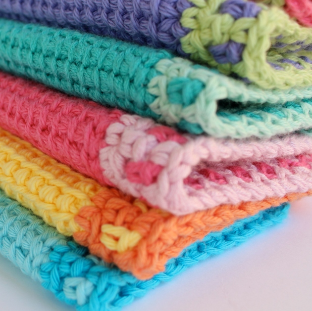 Tunisian crochet washcloth by Poppy & Bliss